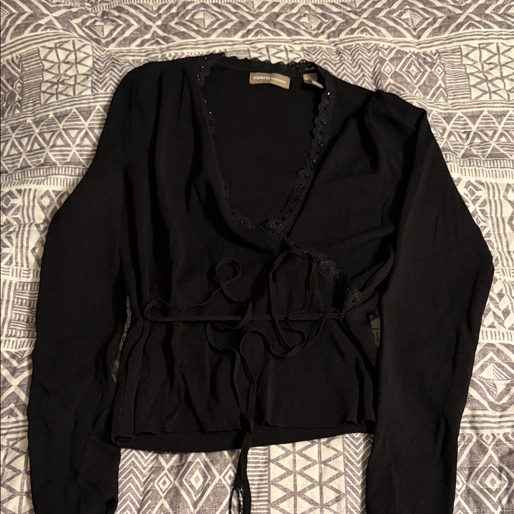 Black Wrap Cardigan